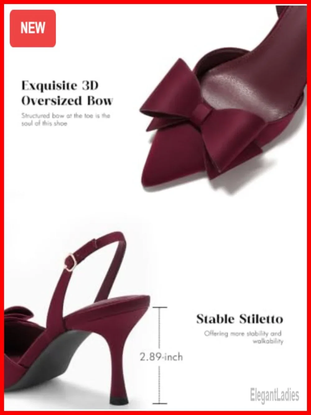 Slingback Kitten Heel Pumps Faux Leather Closed Toe Wedding Dress Shoes